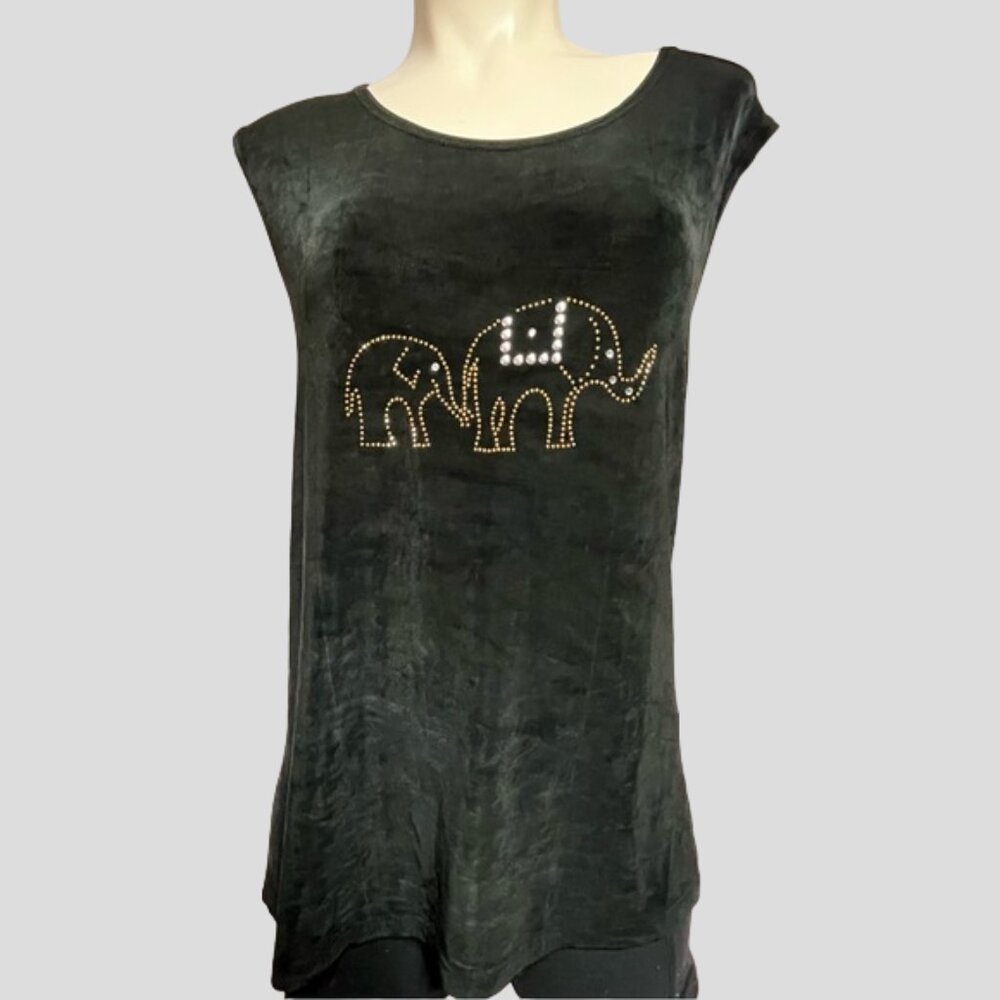 Artex Collection Elephant Black Sleeveless Top